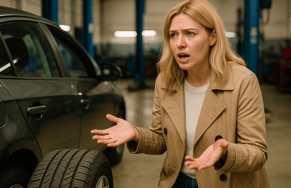 femme en train de se plaindre dans un garage Auto5