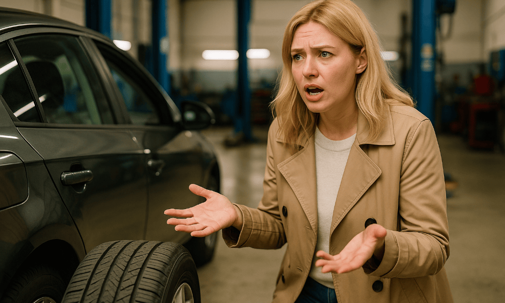 femme en train de se plaindre dans un garage Auto5