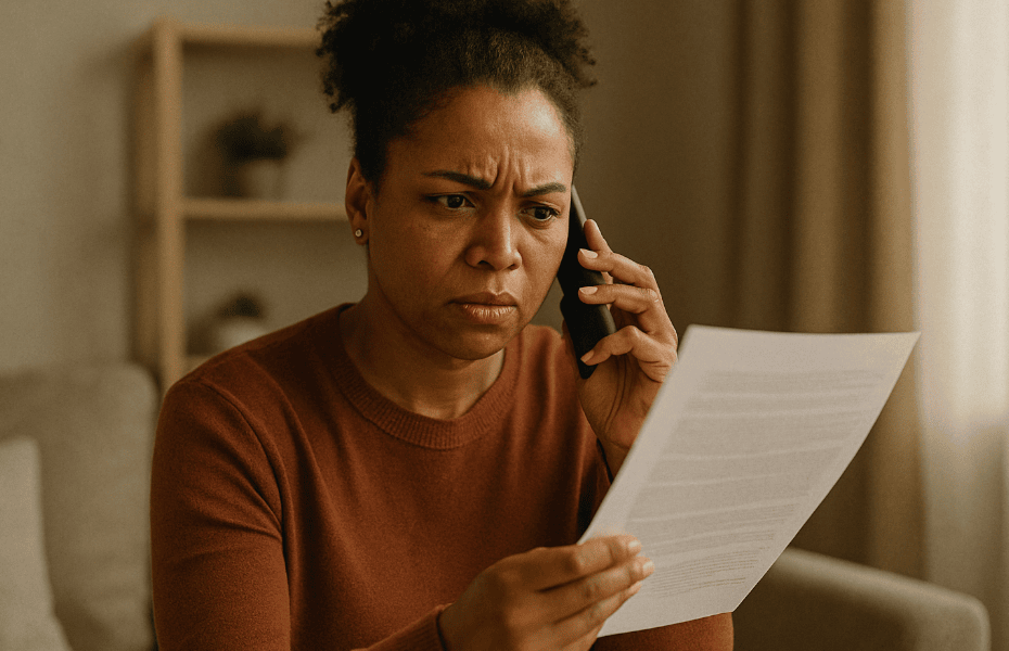 femme en train de faire une réclamation par téléphone au service client Dacia