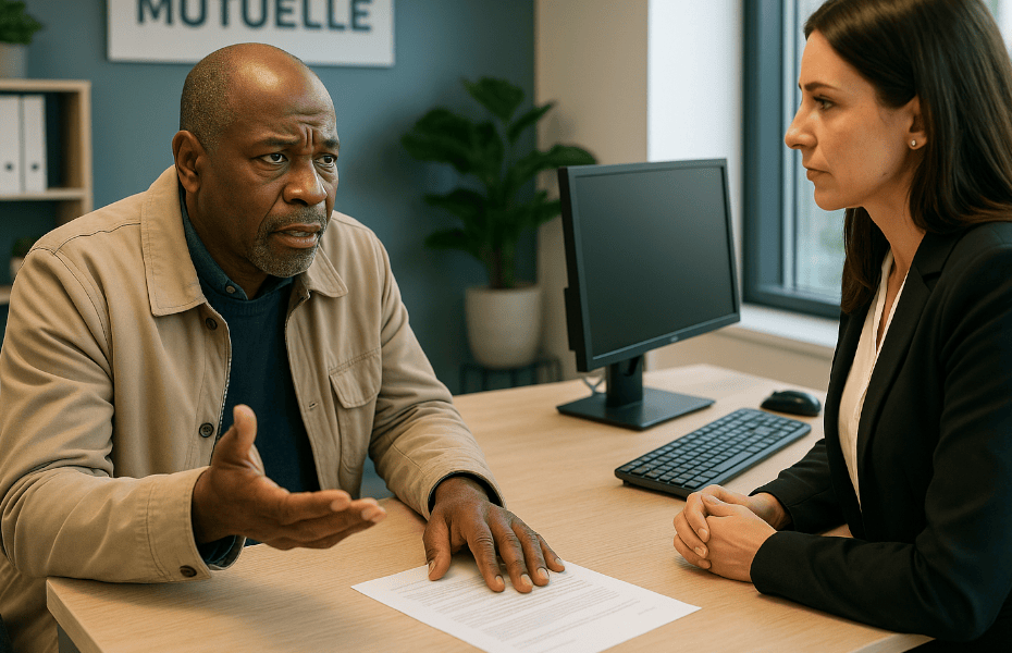 client en train de faire une réclamation à sa conseillère Solidaris Wallonie