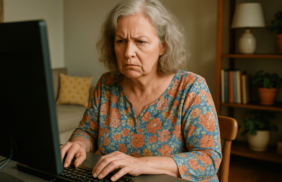 femme rencontrant un problème technique sur le site de My Pension