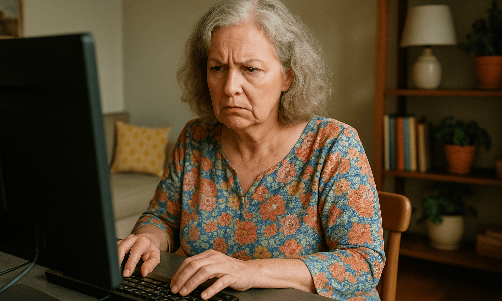 femme rencontrant un problème technique sur le site de My Pension