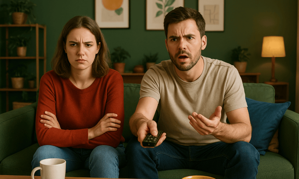 couple rencontrant des problèmes techniques pour regarder Netflix