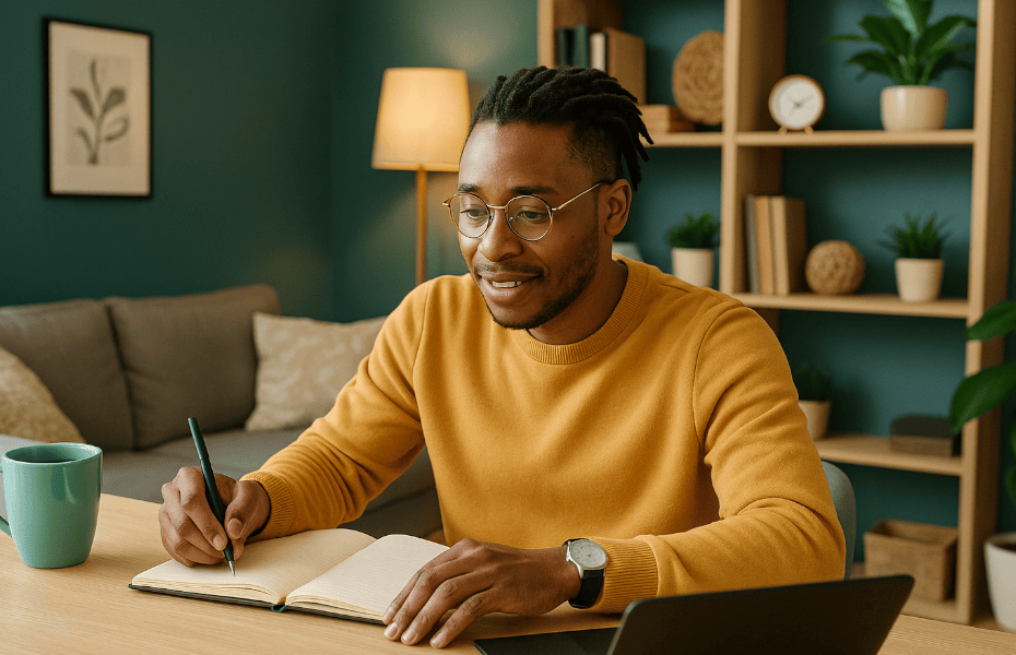 homme prenant des notes pour faire une réclamation à 7Dimanche