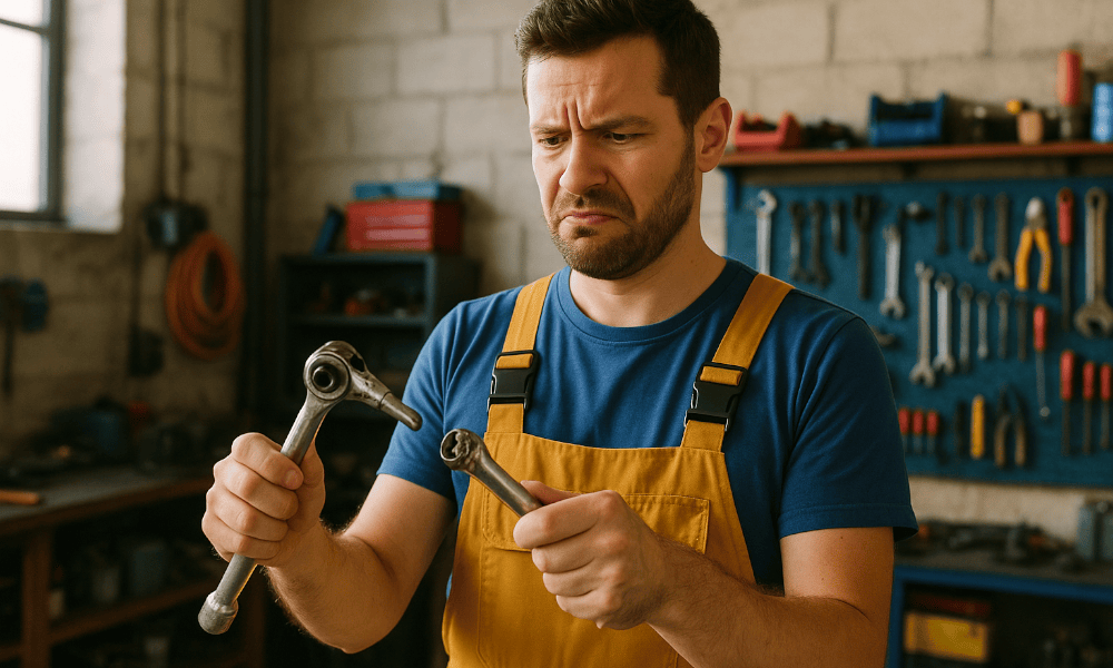 bricoleur déçu par un outil Facom cassé