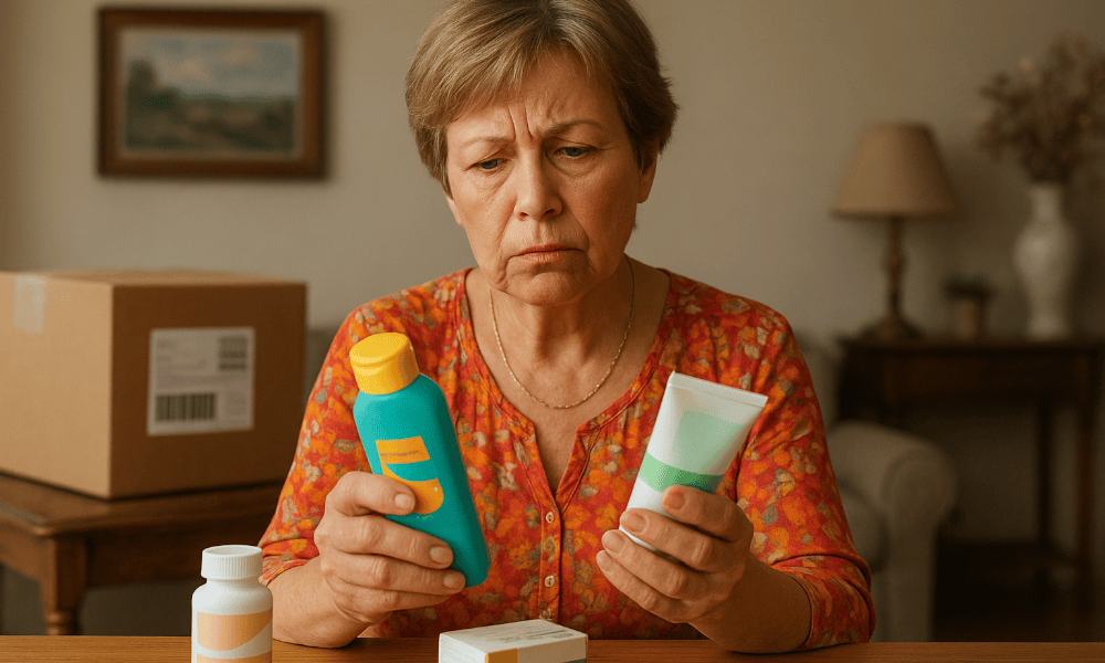 femme déballant des produits commandés sur Newpharma