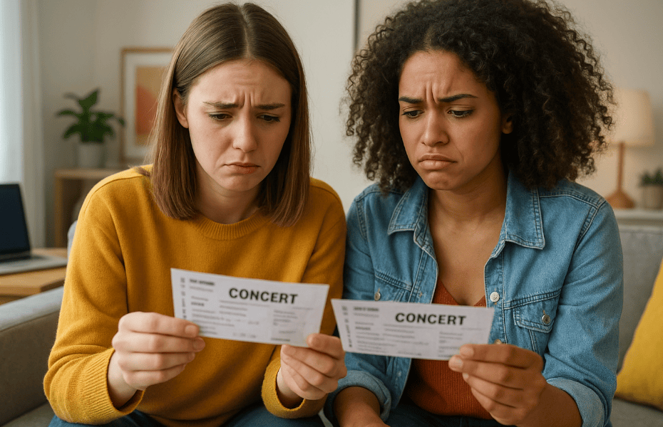 deux amies découvrent que leurs billets Ticketmaster comportent des erreurs