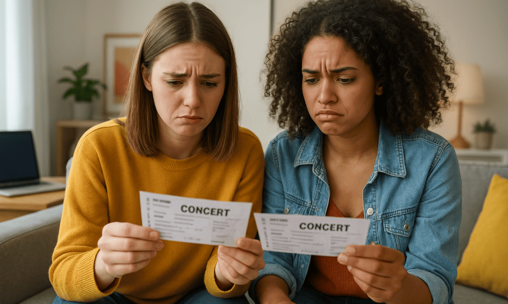 deux amies découvrent que leurs billets Ticketmaster comportent des erreurs