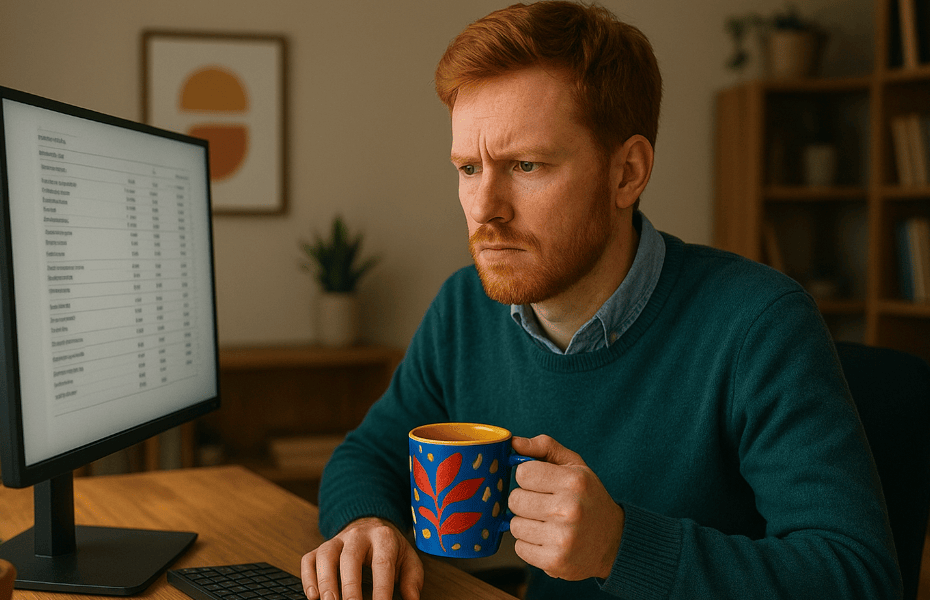 homme préparant sa réclamation à VDK Bank sur son ordinateur