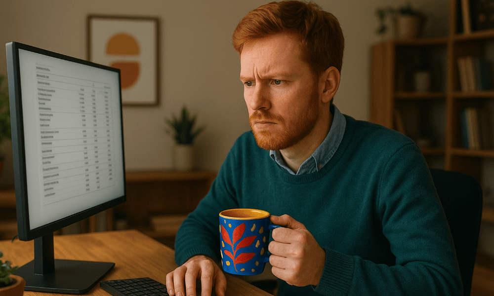 homme préparant sa réclamation à VDK Bank sur son ordinateur