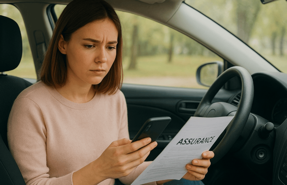 jeune femme appelant Yuzzu suite à un problème avec son contrat d'assurance
