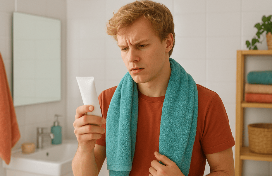 jeune homme constatant un problème avec un produit Beautical