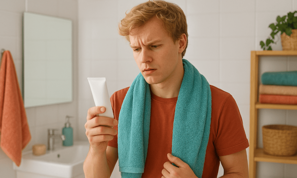 jeune homme constatant un problème avec un produit Beautical