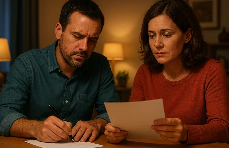 couple rédigeant une lettre de réclamation pour NOWJOBS