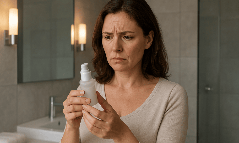 femme constatant une erreur sur un produit L'Occitane