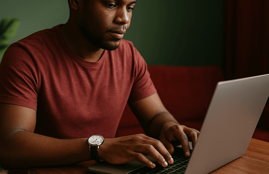 homme envoyant un mail de réclamation à Takeaway