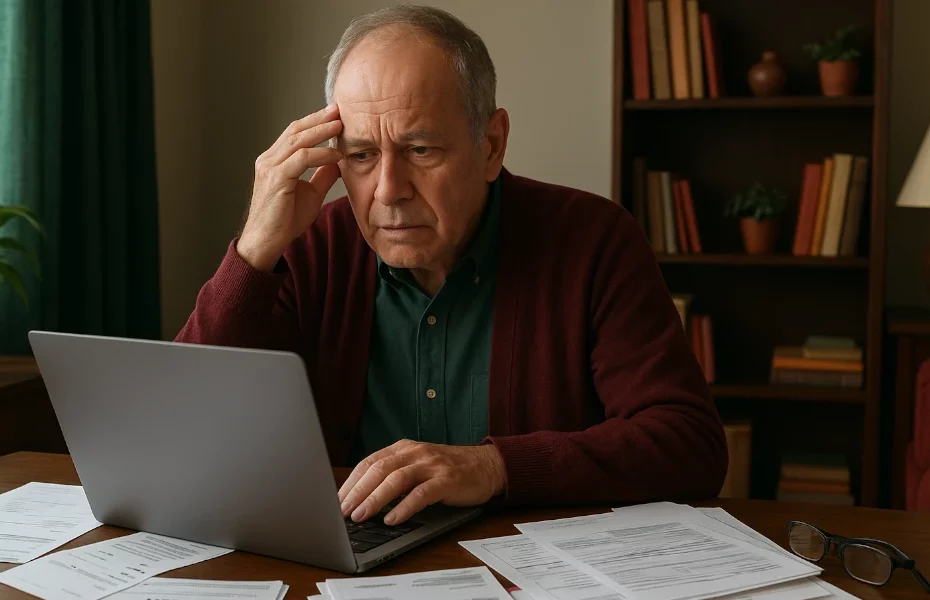 homme faisant une réclamation à Helan depuis son ordinateur portable