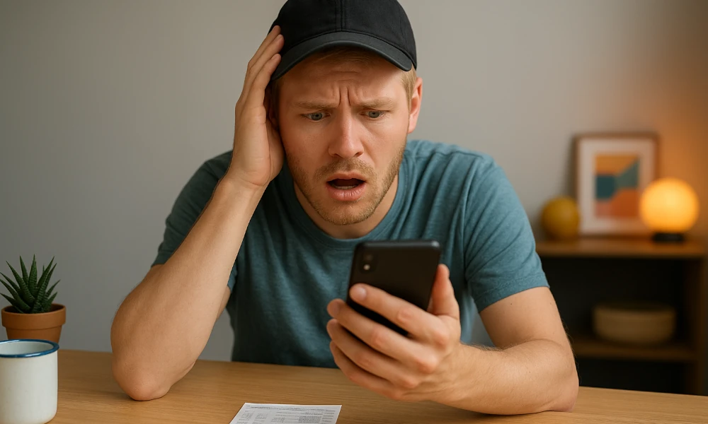 homme faisant une réclamation à NetBet via son smartphone