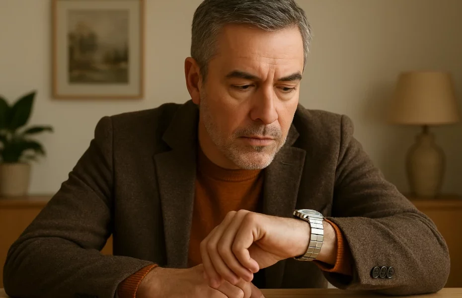 homme regardant sa montre Seiko à son poignet