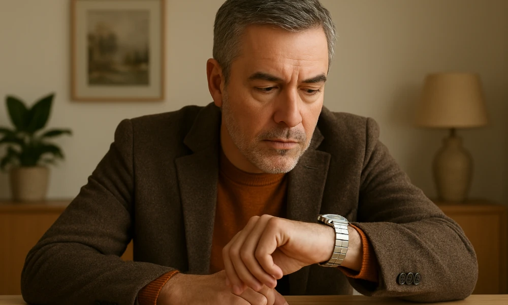 homme regardant sa montre Seiko à son poignet