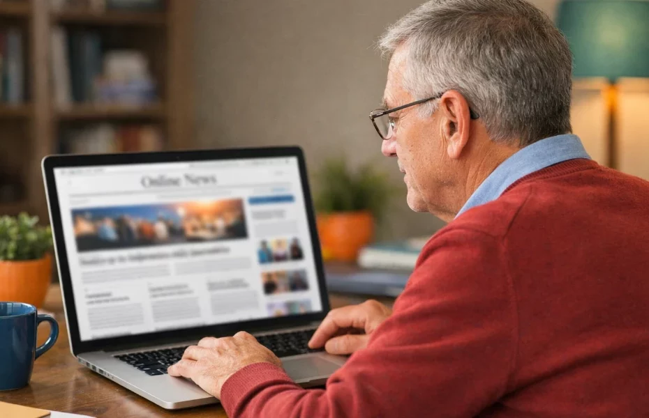 homme consultant le site du magazine Le Spécialiste