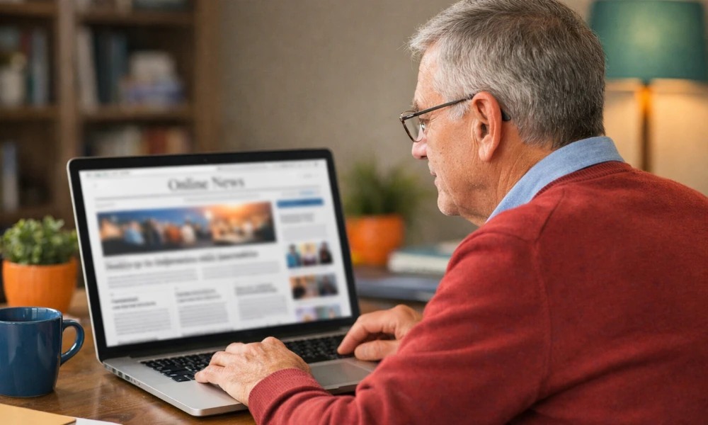 homme consultant le site du magazine Le Spécialiste