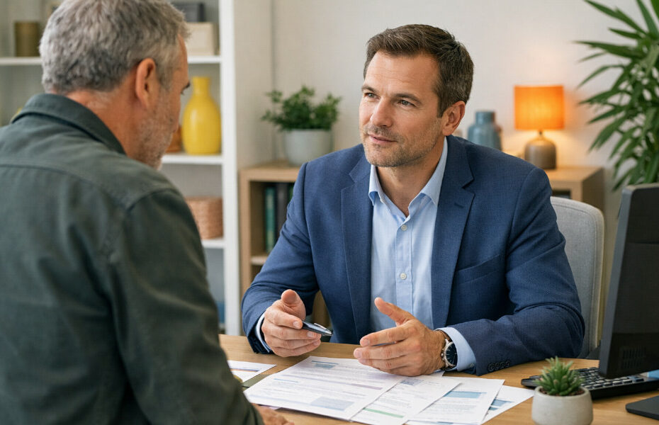 client se plaignant à son conseiller dans une agence KBC Brussels
