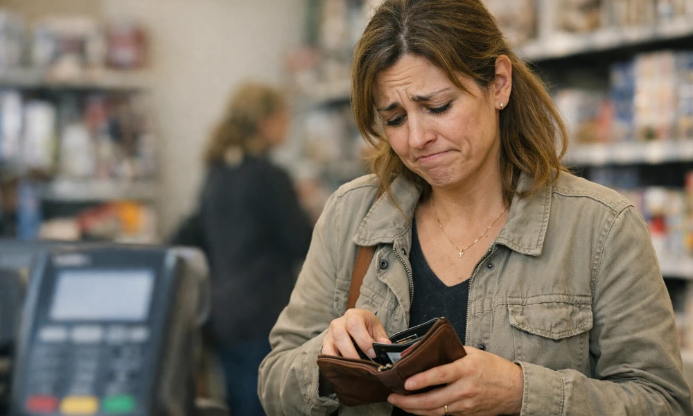 femme ayant un paiement refusé avec sa carte American Express