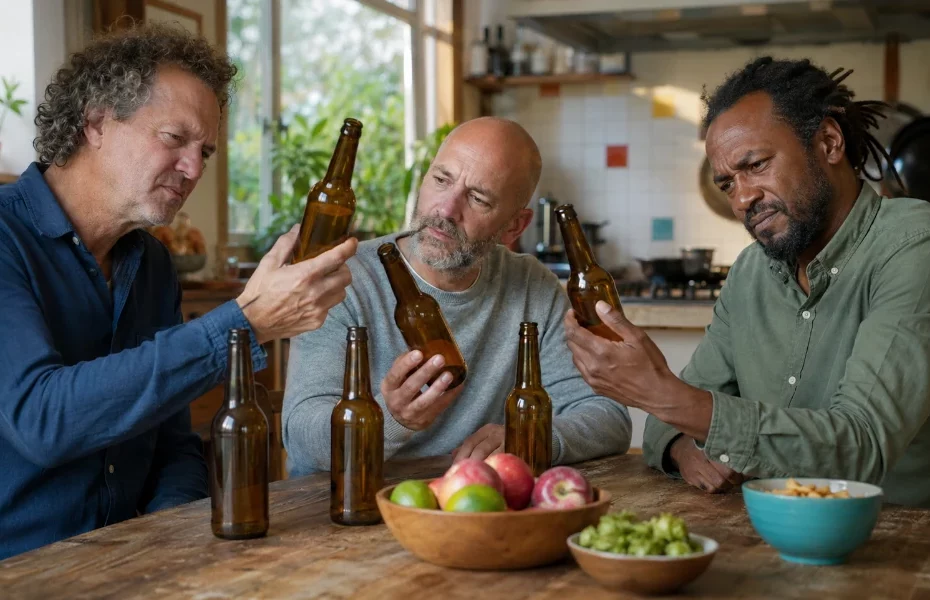 3 amis constatent un défaut sur leurs bouteilles Chimay