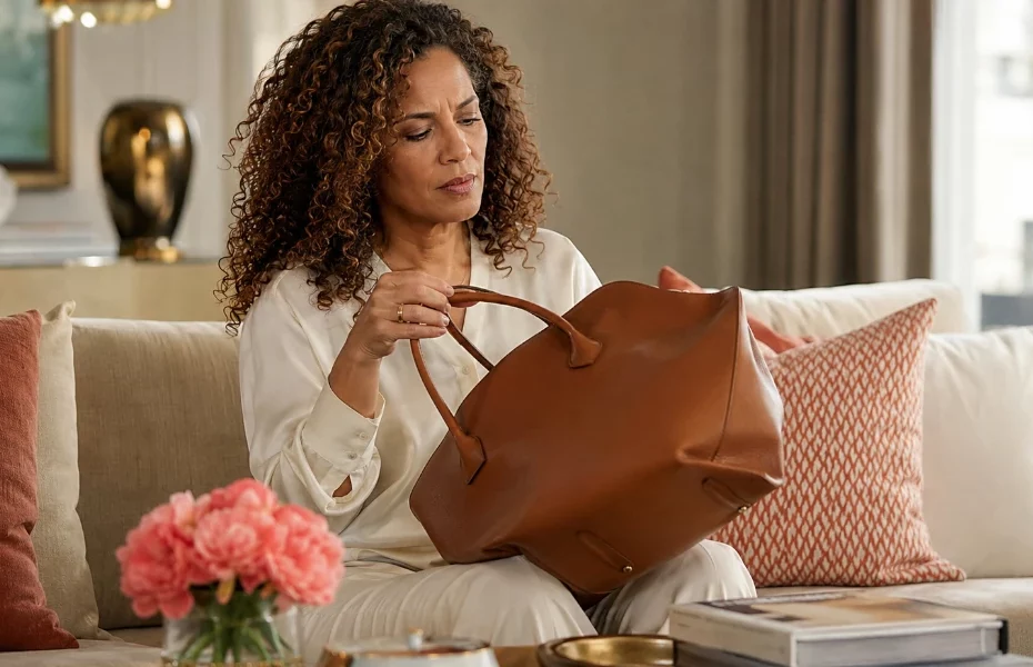 femme déçue par la qualité d'un sac à main Hermès