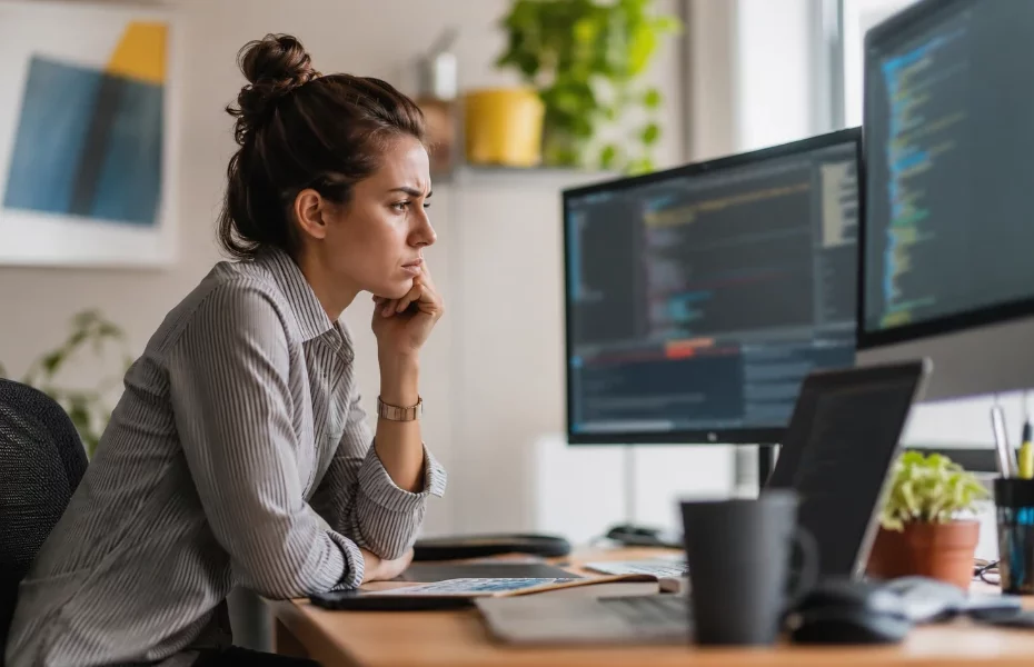 femme rencontrant un bug avec OVH